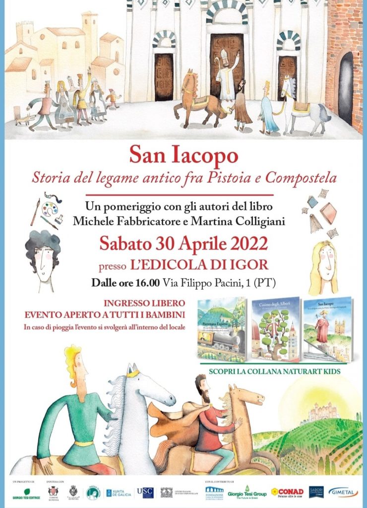 Locandina della presentazione dell'albo San Iacopo all'Edicola di Igor a Pistoia